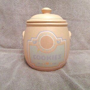 Vtg Treasure Craft Southwestern Cookie Jar 11” Barrel Canister Lid Adobe 80s USA